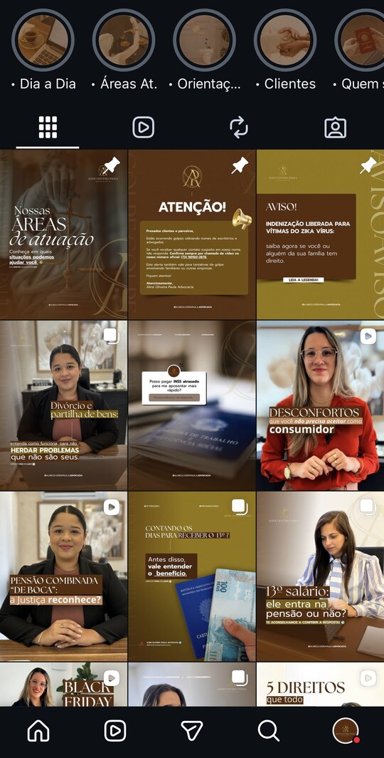 Perfil de Instagram de Aline Oliveira Paula — Vertência